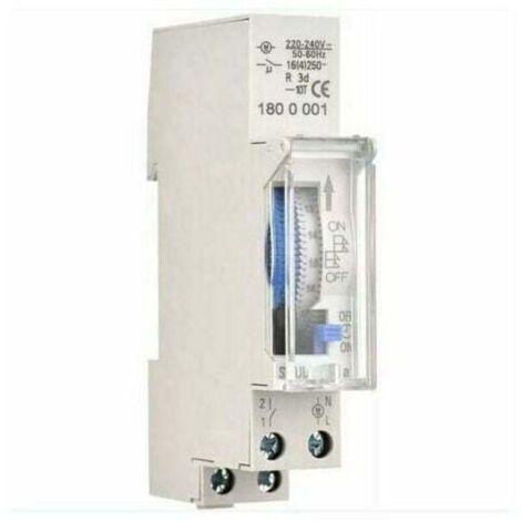 SNQ – Minuterie mécanique 24H – Programmable 15 min – Installation sur rail DIN – Tension AC220-240V – Batterie intégrée NI-MH 1,2V 40mAh (1/5)