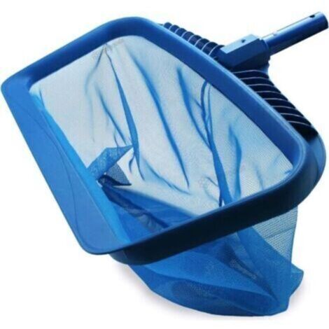 Épuisette de piscine , outil de nettoyage robuste pour râteau à feuilles , sac de récupération en filet à mailles fines bleu (1/4)