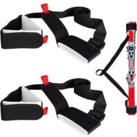 Ensemble de sangles de transport de skis réglables, bretelles de ski, dragonnes de ski, bâtons de ski pour enfants et adultes