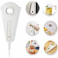 3-in-1 Manueller Glasöffner, Multifunktionaler Flaschenöffner, Dosenöffner, Küchenhelfer, Magnetdesign für empfindliche Hände, Senioren und Patienten mit Arthritis, Weiß