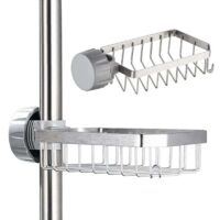 1 pièce Porte-savon de douche - Porte-savon de douche en acier inoxydable - Porte-savon de douche - Porte-savon de douche, sans perçage, pour tiges de 20 à 32 mm.
