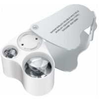 30x 60x Loupe pliante à lumière LED à double lentille