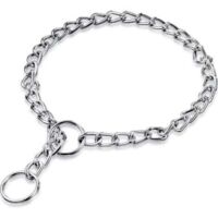 Collier de Chien en Métal Collier Chaîne de Chien Collier Ras du Cou de Chien en Acier Collier Anti-Glissement Ras du Cou de Marche Formation pour Animaux de Compagnie 3 mm x 55 cm