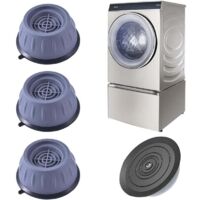 Patin Machine à Laver, 4 Pièces Pied Machine a Laver avec Patin en Caoutchouc, Pied Anti Vibration Machine a Laver pour Machines à Laver et Sèche-Linge, Patins Anti Vibration Lave Linge