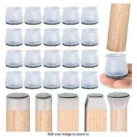 Starlight-chair Glides, 20 Pieces Chair Leg Protectors, Chair Pad, Clear Silicone Floor Protectors For Chair Legs With Felt Glides, For Hardwood And T