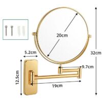 Miroir Grossissant X10 Miroir Grossissant Mural X10 Avec LED - Miroir Maquillage Pivotant 360° Pour Salle De Bain X10 Grossissement