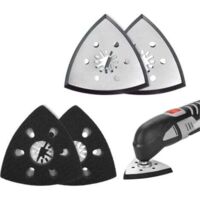 SNQ – Lot de 4 patins triangulaires 93mm pour ponceuse – Accessoire compatible Parkside – Pour ponçage bois, métal et plastique