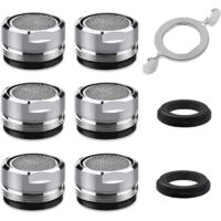 Mousseur Robinet M24, 6 Pièces Aerateur Robinet Economie Eau Avec Filtre en Acier Inoxydable et ABS, comprendre 8 joints et 1 clé à Mousseur chromée pour Robinet Lavabo de Salle de Bain et Cuisine..DE