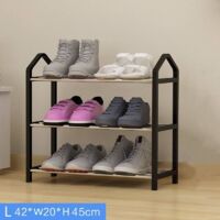 Étagère à chaussures, étagère à chaussures à 3 niveaux, mini étagère à chaussures, étagère à chaussures étroite organisateur pour placard entrée et couloir 42 x 20 x 45 cm