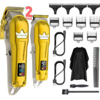 Kit tondeuse à cheveux et lame en T pour homme, tondeuse à cheveux professionnelle sans fil, tondeuse à barbe pour homme, tondeuse à cheveux de barbier