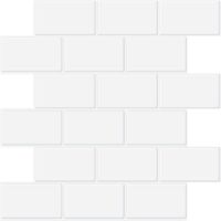 Crédence adhésive pour cuisine et salle de bain, carrelage adhésif imitation carrelage blanc, carrelage mural adhésif imperméable en PVC 3D Metro, 4 pièces (blanc, 5 feuilles)