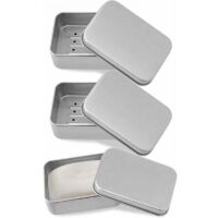 3pc Boîte à Savon en Aluminium, 3 Porte Savons avec égouttoir , Boite Metal, pour la Maison ou Les Voyages