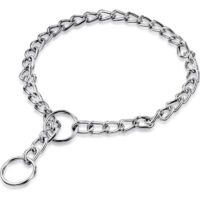 Collier de Chien en Métal Collier Chaîne de Chien Collier Ras du Cou de Chien en Acier Collier Anti-Glissement Ras du Cou de Marche Formation pour Animaux de Compagnie 3 mm x 55 cm