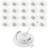 Spot Led Plafond Encastrable, 20 Spots Encastrables LED ASTURIE Orientable, Spot LED Encastrable Orientable