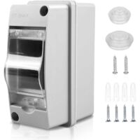 Coffret Electrique Etanche Exterieur Boîtier: Boîte Etanche Electrique Exterieur IP65, Tableau Electrique 1 Rangée, Boîtier Electrique Etanche, Coffret Electrique 2 Modules Pour Disjoncteur Mural