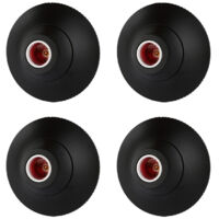CILIA 4 Pezzi Portalampada E27 da Soffitto e Parete - Supporto Lampada Base E26/E27 - Installazione Facile (Montaggio a Superficie), 4A 230V, Ideale per Garage, Corridoio, Cantina Colore Bianco/Nero