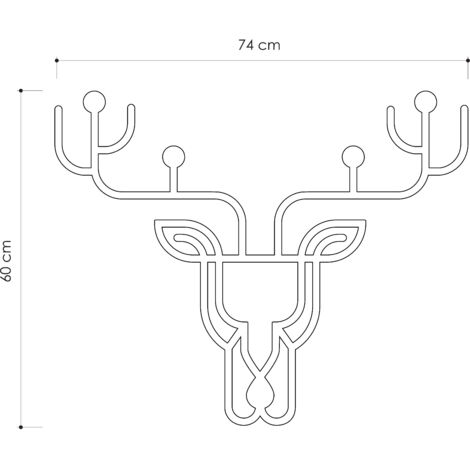 Tête De Cerf Métal Argenté – Décoration Murale Maison – Neuf