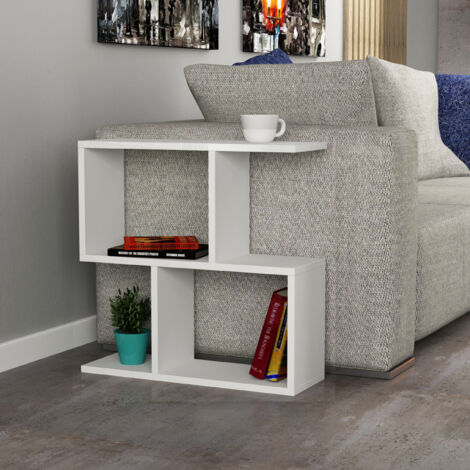 Decortie Homemania Table basse d'appoint moderne blanche multi-usages H 60cm 5 étages