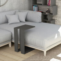 Decortie Muju Table moderne en forme de C Gris anthracite Gris anthracite Polyvalente H 57cm