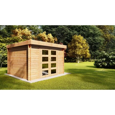 Abri de jardin en bois, 298x298, ep 19mm, surface utile 7.63m², INT025 (1/2)