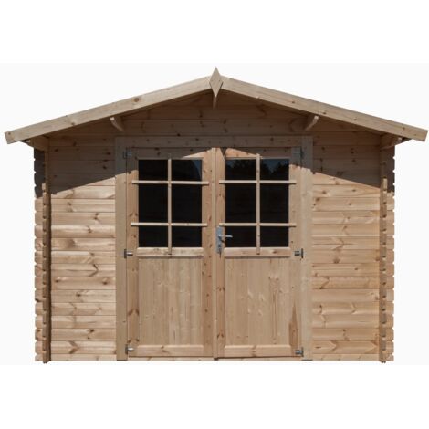 Abri de jardin en bois, 298x298, ep 28mm, surface utile 7.5m², INT018 (1/5)