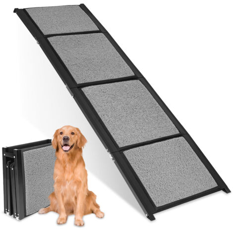 TolleTour Faltbare rutschfeste Haustierrampe Hundetreppe Haustierstufen Stabil und praktisch Tragkraft 80 kg Schwarz (1/5)