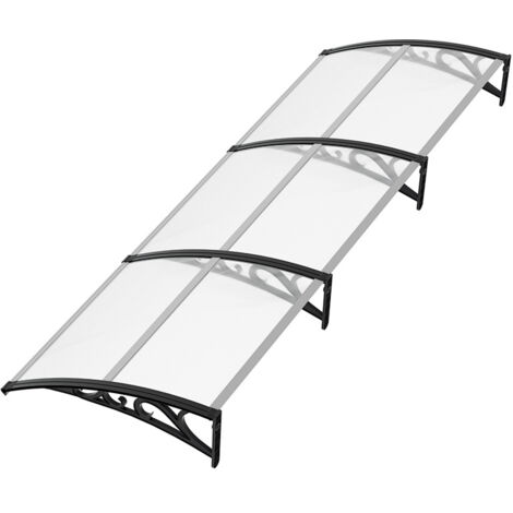 TolleTour Vordach Haustür 300×100 cm – Pultbogenvordach mit Polycarbonat-Dach & robusten ABS-Stützarmen (1/5)