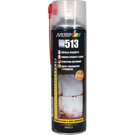 Bombe aérosol décolle étiquette nettoyant citron Motip M513 500ml (1/5)
