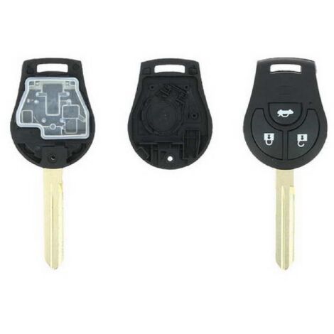 COQUE CLE ADAPTABLE compatible avec Nissan 3 BOUTONS LAME CRANTEE FIXE