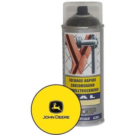 Peinture aérosol 400ml jaune John Deere – Laque acrylique anti-rouille – Résistance chocs et éraflures – Séchage rapide (1/2)