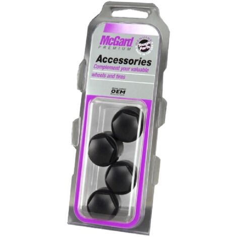 Lot de 4 caches écrous antivol pour roues – Compatibles modèles Sub – Plastique noir – Protection contre le vol – Mcgard