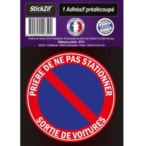 1 Adhesif Pre-Decoupe PRIERE De Ne Pas Stationner Diametre 20cm