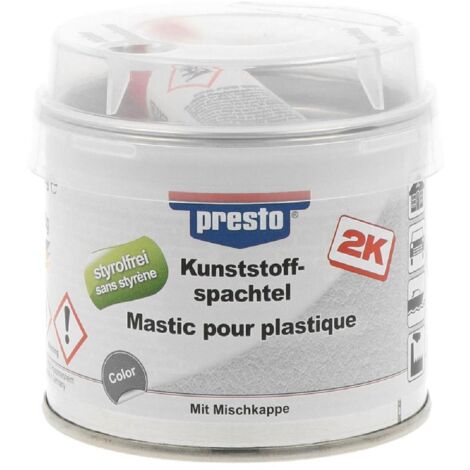Mastic de fixation noir bicomposant – Pour rebouchage rayures sur plastiques PP, PUR, ABS, PA, PVC – Haute élasticité, ponçable – Motip (1/2)