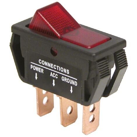 Interrupteur On Off rouge 12V 20A – Dimensions 30x14mm – Lumière LED rouge pour indication d'état – Composant électronique – Carpoint (1/2)