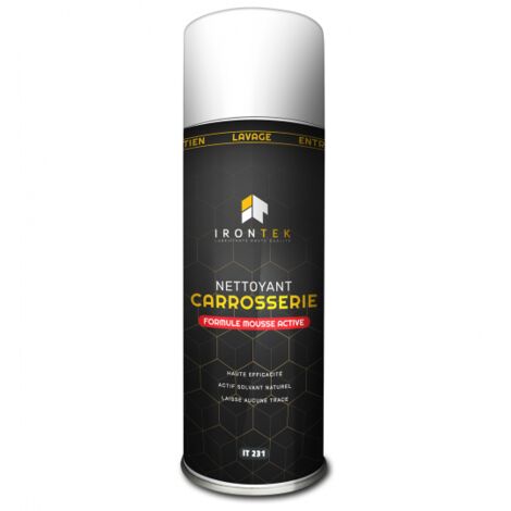 Nettoyant actif mousse pour carrosserie 500ml – Élimine goudron et colle – Formule efficace pour surfaces difficiles – Irontek