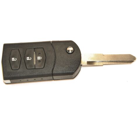 COQUE CLE ADAPTABLE MAZDA 3 BOUTONS LAME CRANTEE RETRACTABLE (1/2)