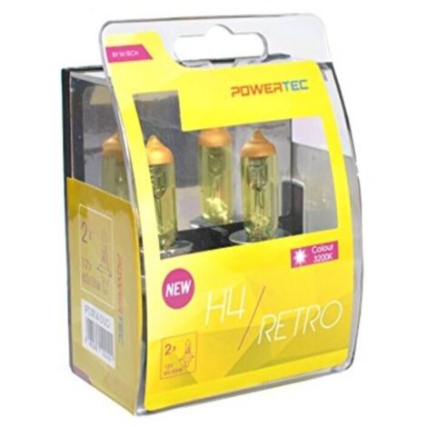 AMPOULES HALOGENES H4 P43T 12V 60/55W JAUNE (BLISTER) X2 MTECH