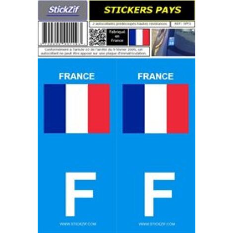 2 autocollants Pays drapeau FRANCE
