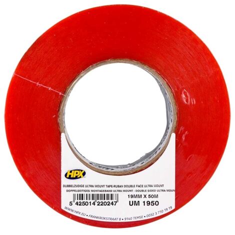 RUBAN ADHÉSIF DE MONTAGE ULTRA MOUNT - TRANSPARENT 19MM X 50M HPX (1/3)