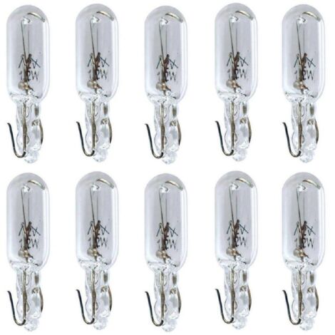 Pack de 10 ampoules T5 12V 1.2W W2x4.6D – Culot Wedgebase – Clignotant tableau de bord – Performance fiable et durable – Ring