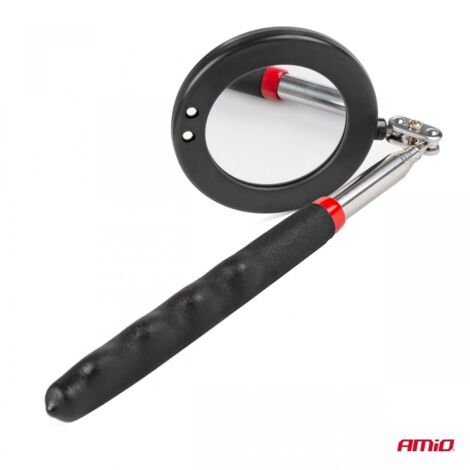 MIROIR (DIAM 50MM) D'INSPECTION TELESCOPIQUE (280 A 870MM) AVEC LAMPE LED AMIO