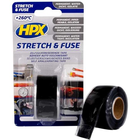 Ruban adhésif auto-vulcanisant noir 3m x 25mm – Pour isolation temporaire – Excellente stabilité physique et électrique – Compatible avec de nombreuses surfaces – HPX
