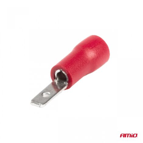 COSSES PLATES MALES ROUGES 2.8MM (0.5-1.5MM²) 10A 10 PCS AMIO (1/3)