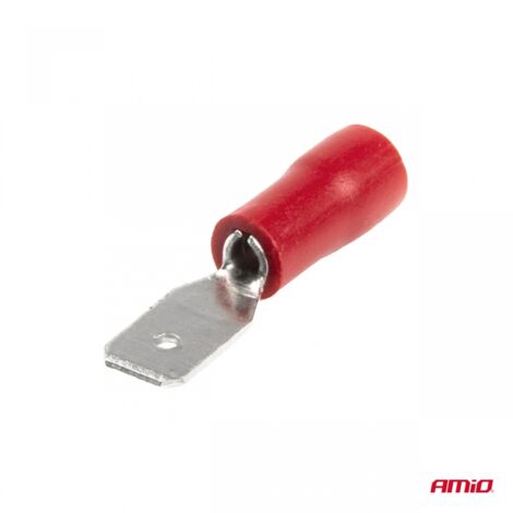 Connecteurs plats mâles isolés 4,75 mm 0,5-1,5 mm² 10 A 10 pièces amio-03065 (1/3)