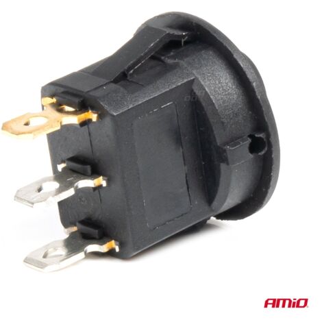 Interrupteur à bouton rond, 12 V 20 A, marche/arrêt, rétroéclairage bleu, amio-03963 (1/4)