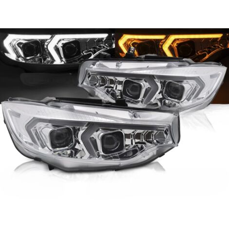 Paire de feux phares BMW serie 4 F32 / F33 de 2013 a 2017 Xenon LED DRL Chrome-42058495