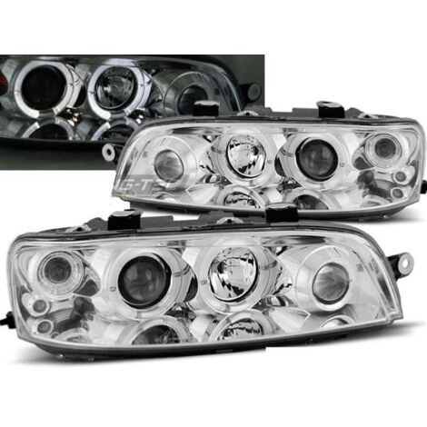 Paire de feux phares Fiat Punto 99-03 angel eyes chrome-27361305 (1/2)