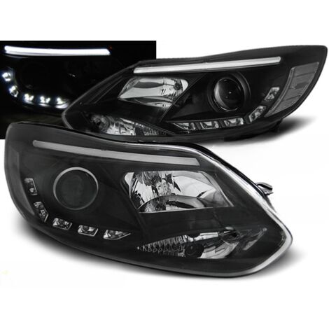 Paire de feux phares Ford Focus de 2011 a 2014 Daylight led LTI noir-27361360 (1/2)