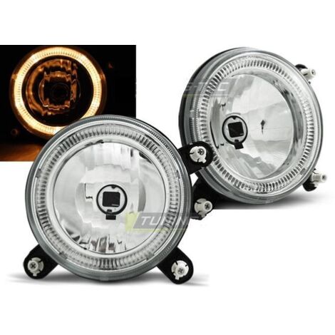Paire de feux phares VW Golf 1 / Golf 2 angel eyes chrome-27361888 (1/2)