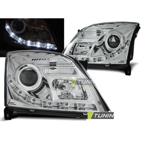 Paire de feux phares Opel Vectra C 02-05 Daylight led chrome-27361696 (1/2)